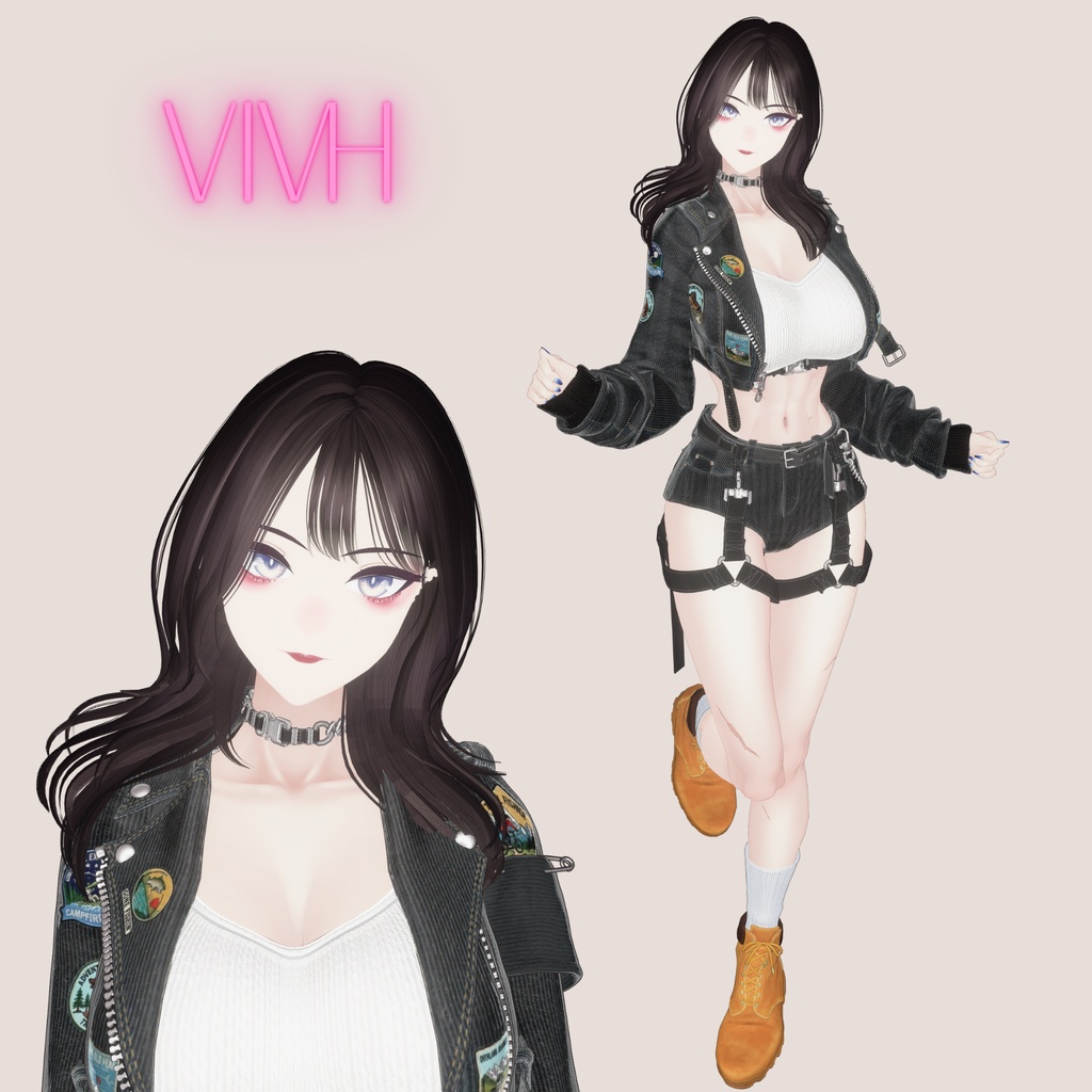 【しなの対応】【VIVH対応】地雷系メイクテクスチャ ♡ JIRAI MAKEUP ♡