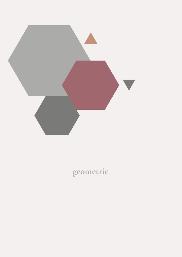 北欧風 幾何学ポスター geometric pink×gray [ A4 デジタルデータ ]