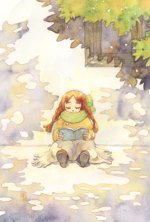 ポストカード(ひなたで読書)