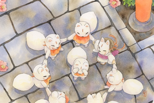 ポストカード(子ぎつねさまかごめ)