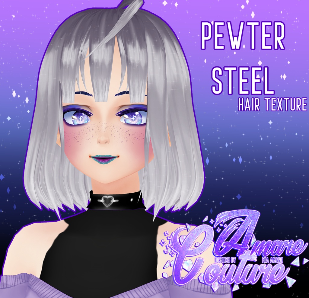 [AC] PEWTER STEEL HAIR TEXTURE