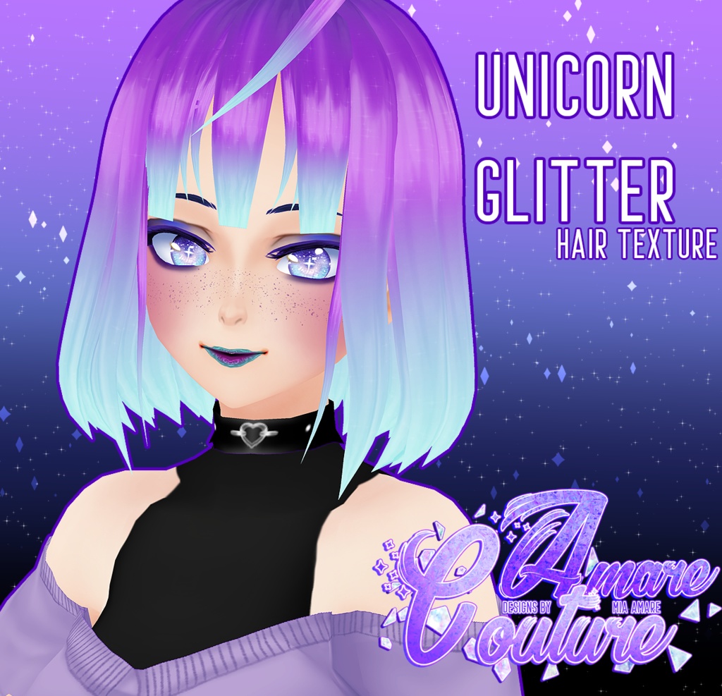 [AC] UNICORN GLITTER HAIR TEXTURE