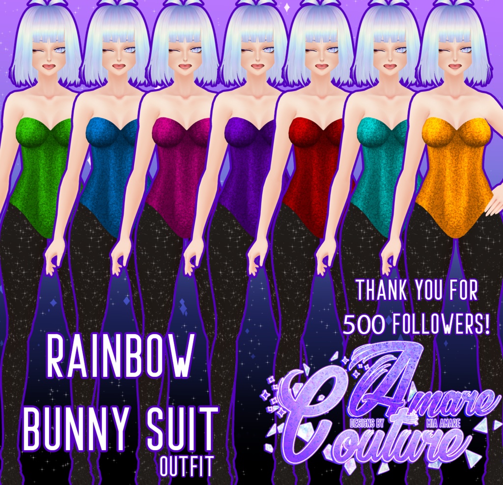[AC] 500 FOLLOWERS - RAINBOW BUNNY SUIT OUTFIT