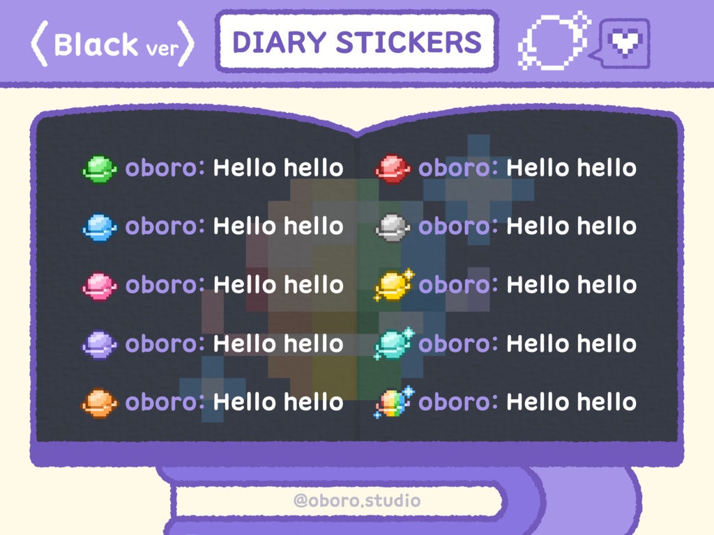 ピクセル惑星ステッカーセット / Pixel Planets Sticker Pack