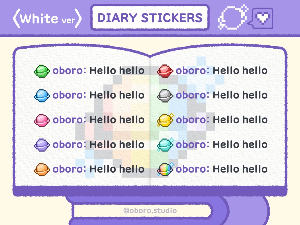 ピクセル惑星ステッカーセット / Pixel Planets Sticker Pack