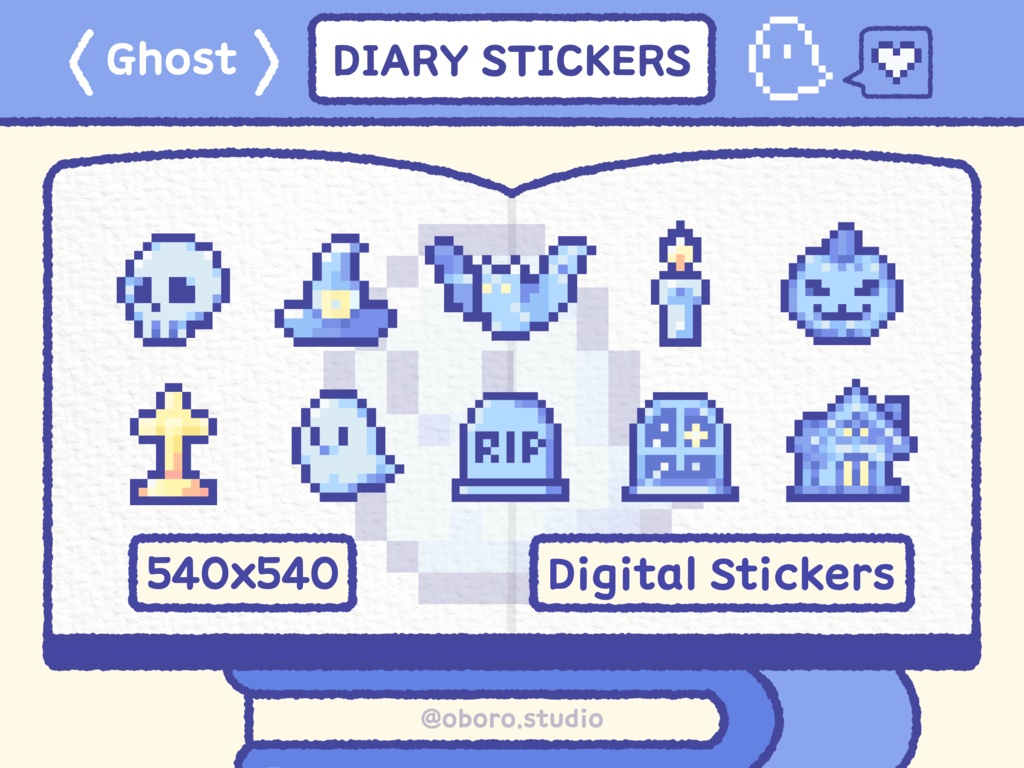 ピクセルゴスートステッカーセット / Pixel Ghost Sticker Pack