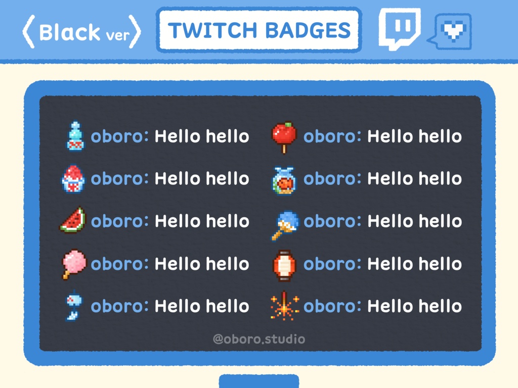Twitch ピクセル祭りバッジセット / Matsuri Pixel Badge Set