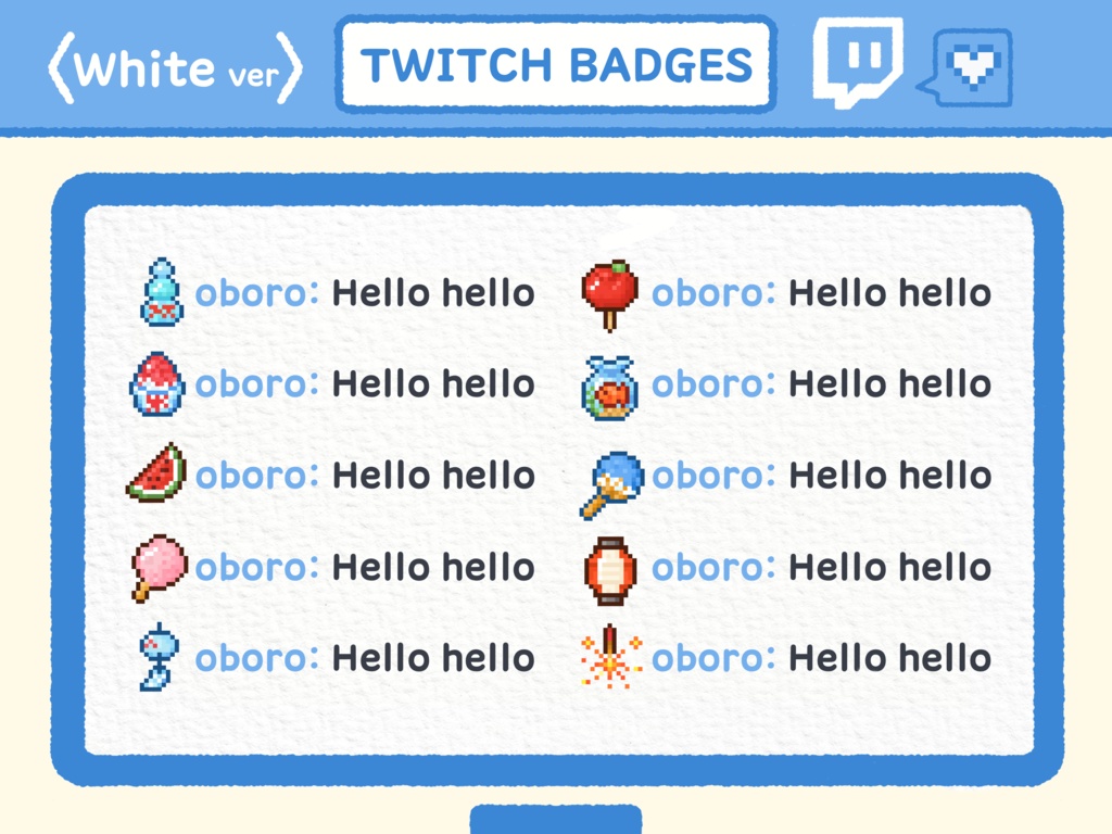 Twitch ピクセル祭りバッジセット / Matsuri Pixel Badge Set