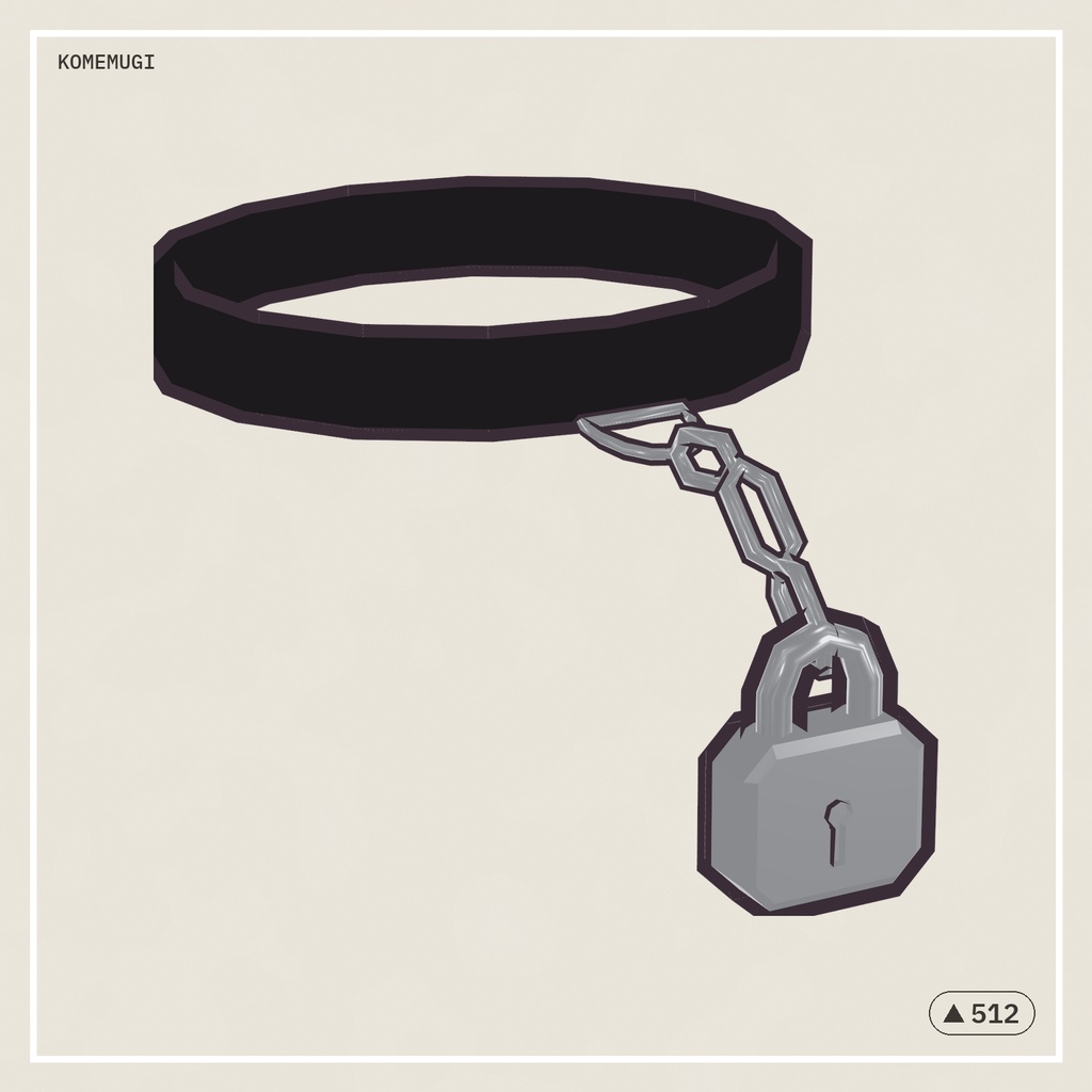 【キプフェル専用 / Kipfel】かぎっこチョーカー Padlock Choker【3Dアクセサリー】
