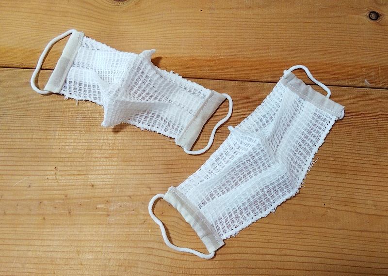 息ができる夏用マスク　コットンメッシュ（小学生用）２枚セット