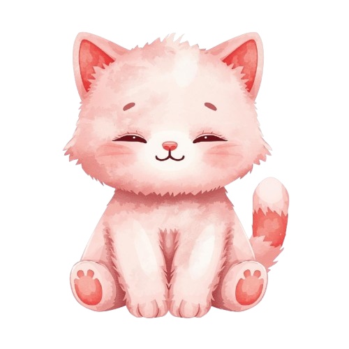 水彩風ピンクのアンティーク・クリップアートセット(PNG形式)