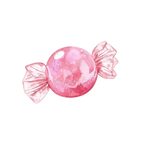 水彩風ピンクのアンティーク・クリップアートセット(PNG形式)