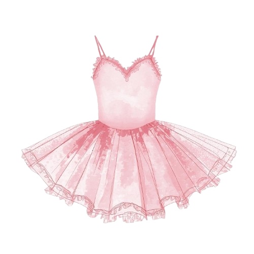 水彩風ピンクのアンティーク・クリップアートセット(PNG形式)