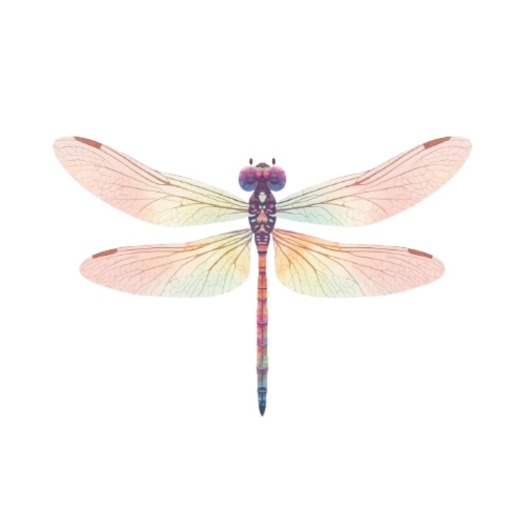 【虹色の昆虫シリーズ|水彩アンティーク風クリップアート全12種|PNG形式】