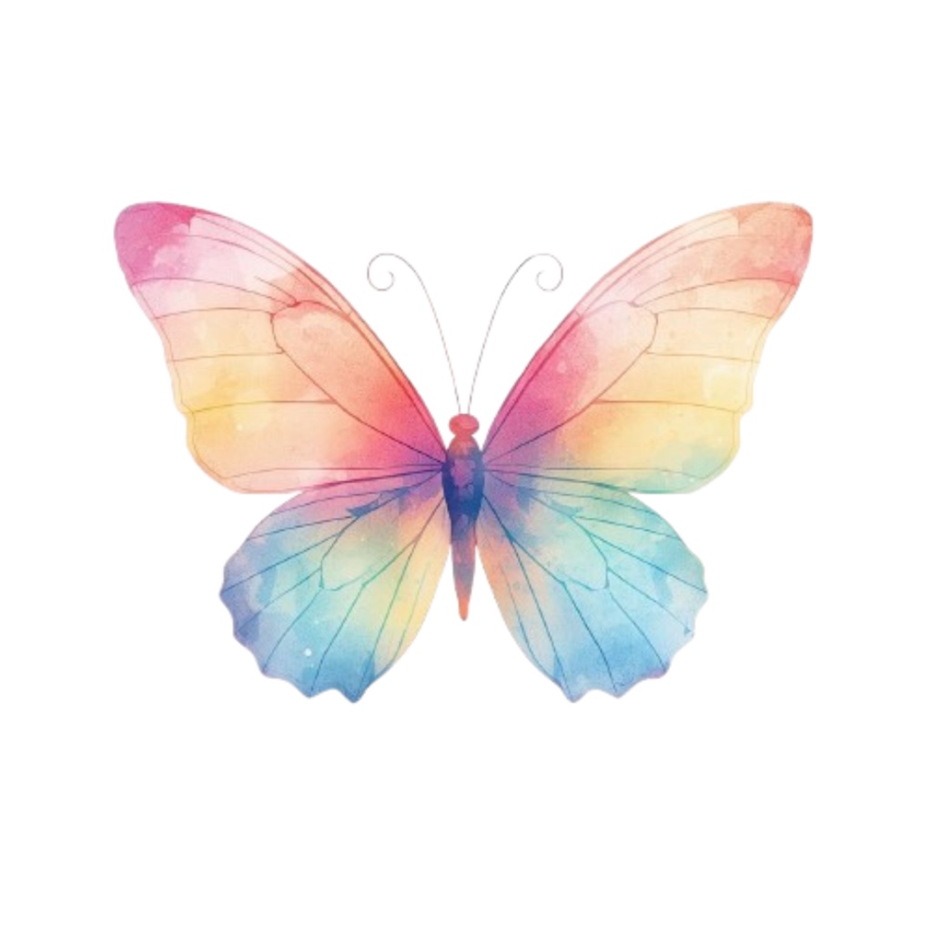 【虹色の昆虫シリーズ|水彩アンティーク風クリップアート全12種|PNG形式】