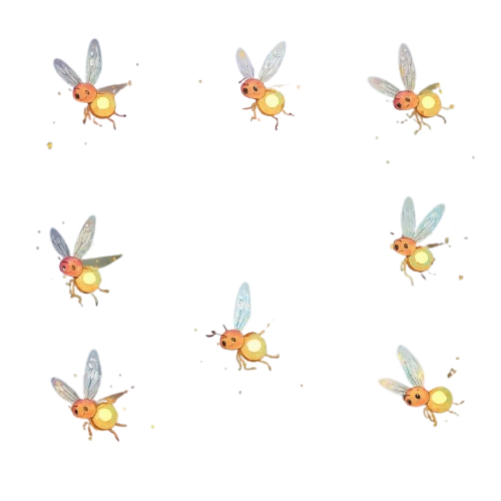 【虹色の昆虫シリーズ|水彩アンティーク風クリップアート全12種|PNG形式】