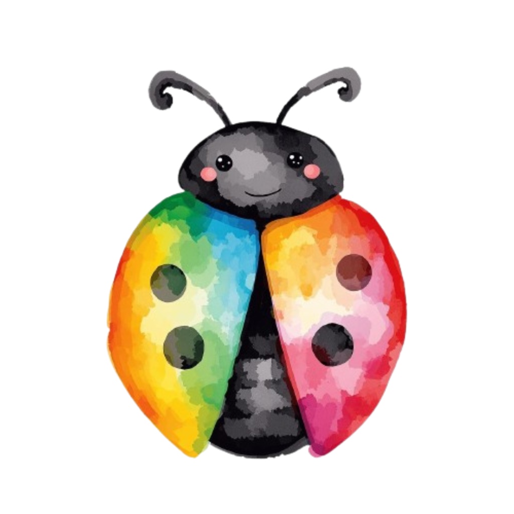 【虹色の昆虫シリーズ|水彩アンティーク風クリップアート全12種|PNG形式】