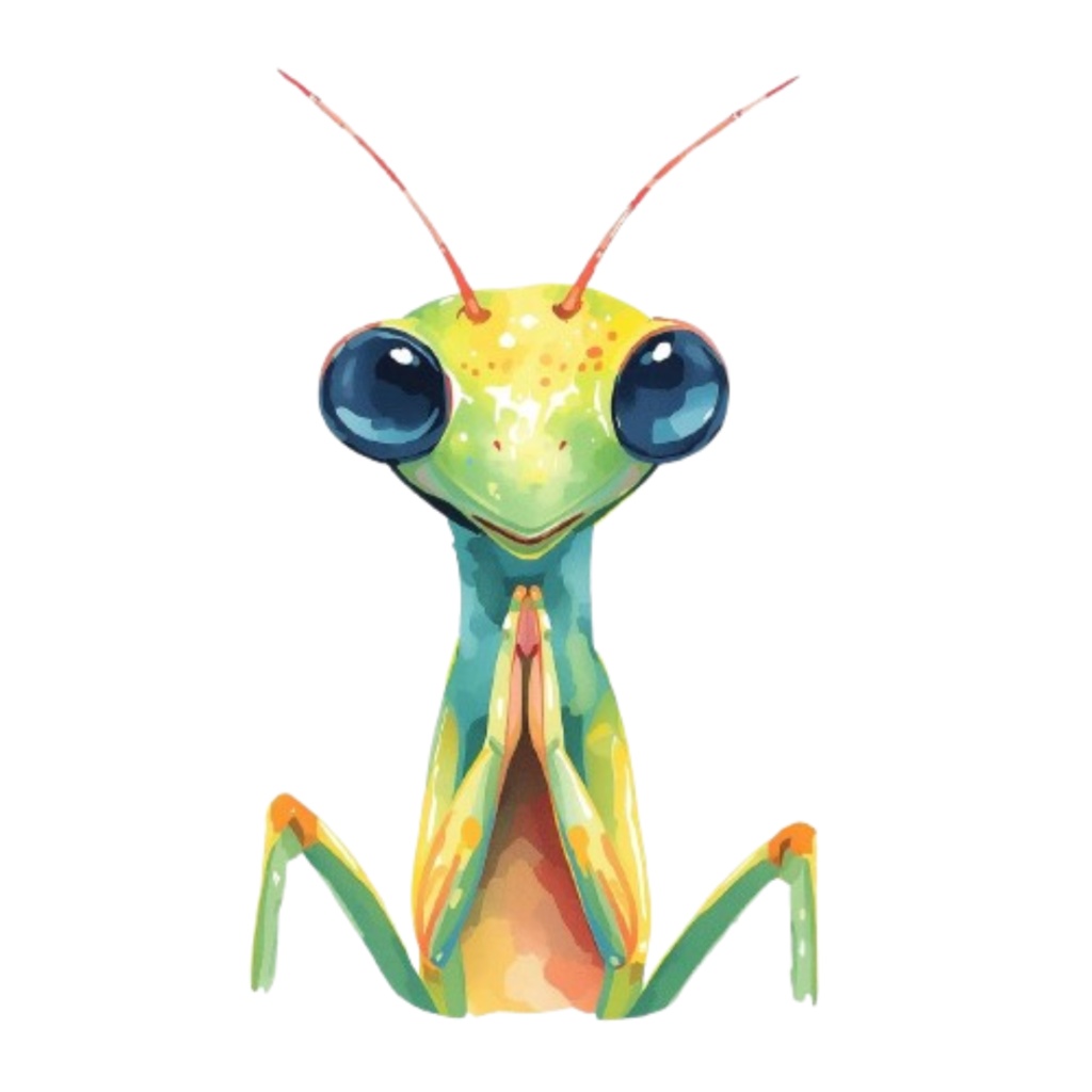 【虹色の昆虫シリーズ|水彩アンティーク風クリップアート全12種|PNG形式】