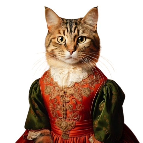 【水彩画×アンティーク】猫のクリップアートセット(全10種・PNG形式)