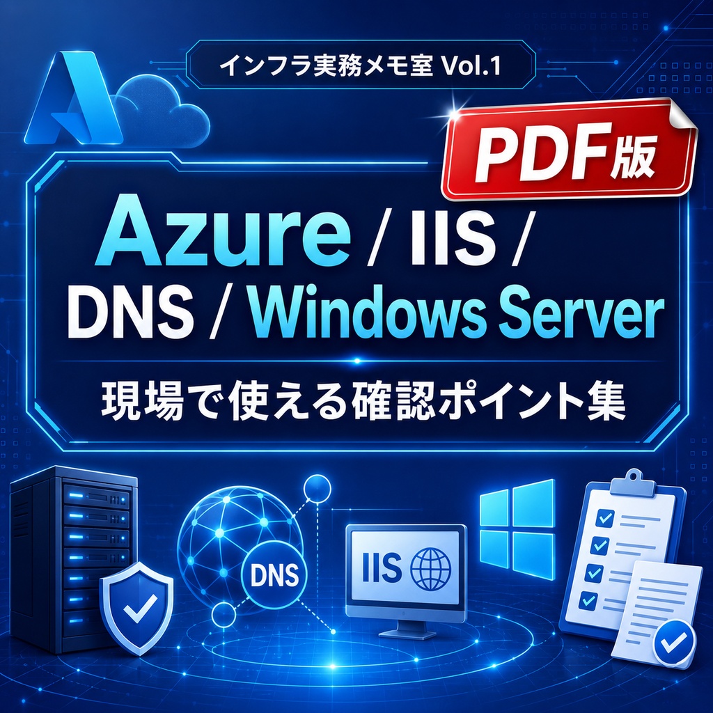 インフラ実務メモ室 Vol.1 PDF版|Azure・IIS・DNS・Windows Server