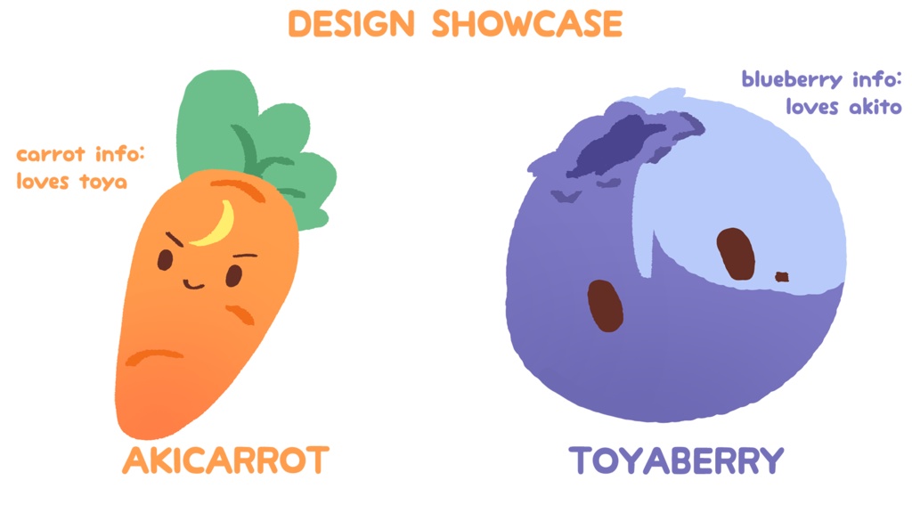 彰冬 にんじんとブルーベリー モチーフアクキ