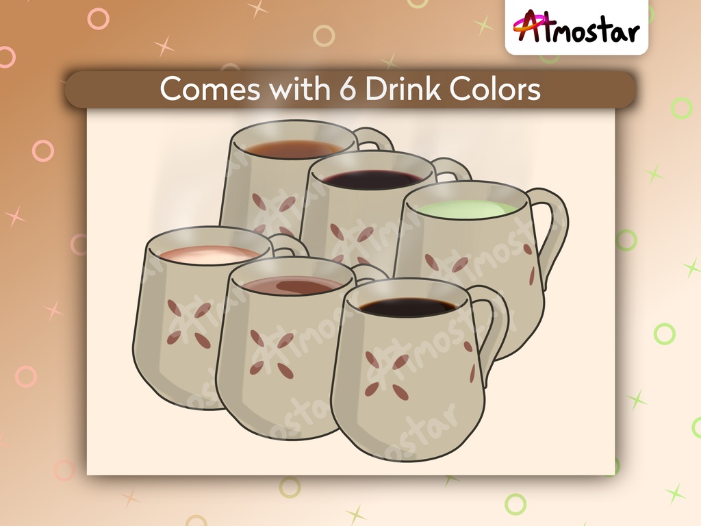 Animated Coffee Cup Stream Overlay: Hot Drink Vtuber Asset (webm and png)