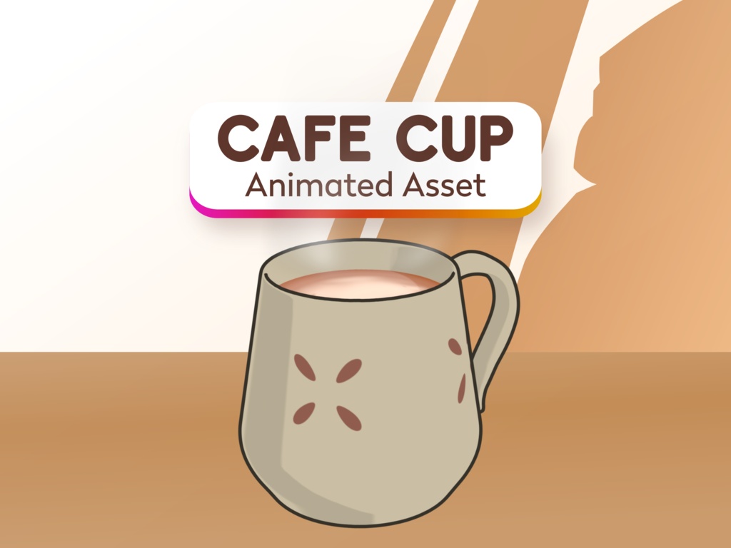 Animated Coffee Cup Stream Overlay: Hot Drink Vtuber Asset (webm and png)