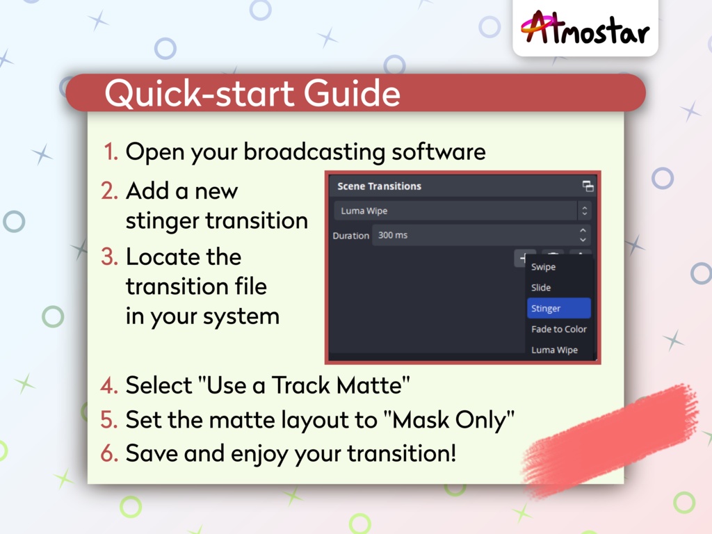 Brush Stroke Matte Transitions: Artistic Animated Stream Assets (webm and mov)