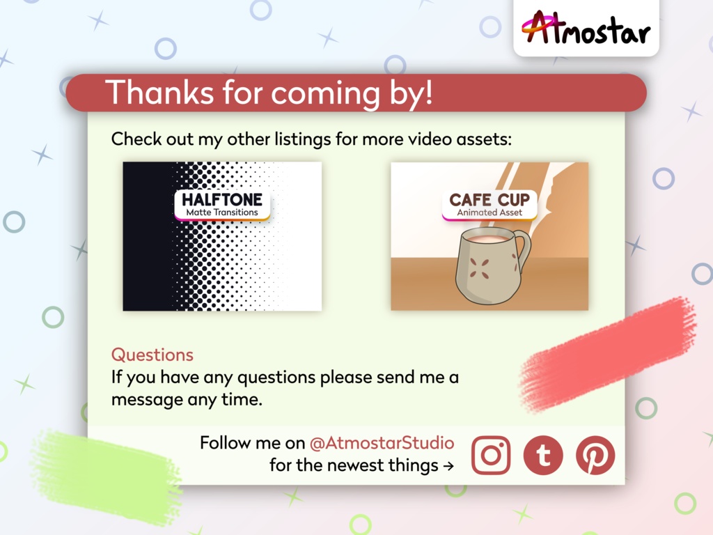 Brush Stroke Matte Transitions: Artistic Animated Stream Assets (webm and mov)