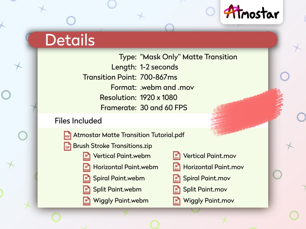 Brush Stroke Matte Transitions: Artistic Animated Stream Assets (webm and mov)