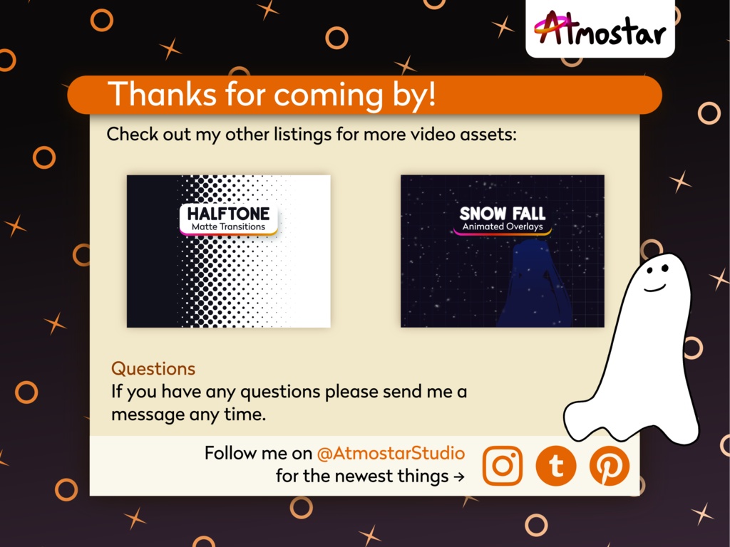 Ghost Stinger Transition: Animated Halloween Stream Asset (webm download)