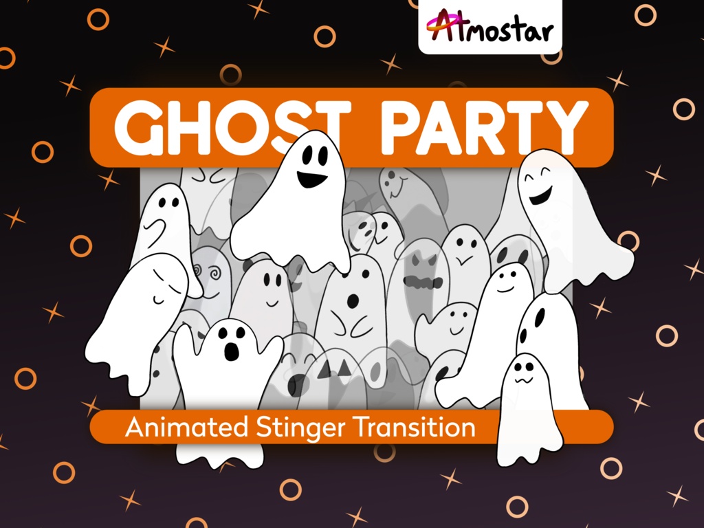 Ghost Stinger Transition - Halloween Transition with an Animated Party of Cute and Spooky Ghosts