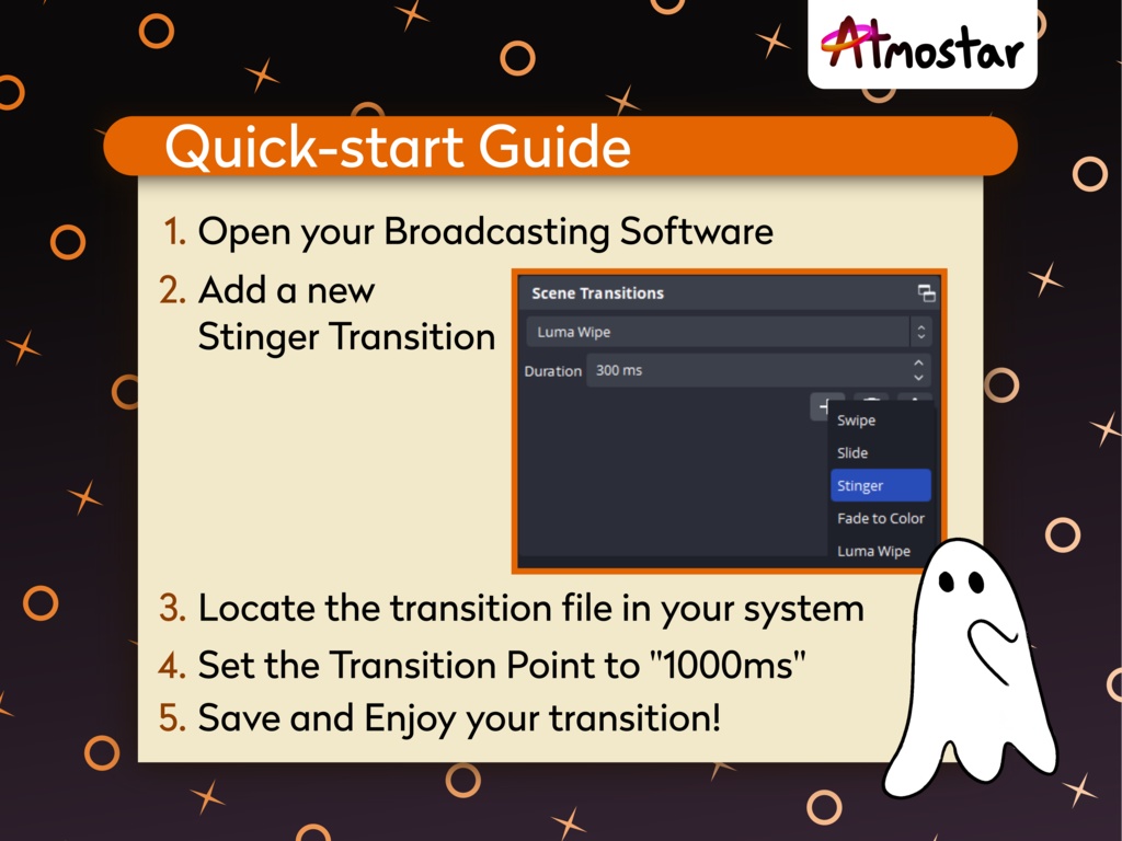 Ghost Stinger Transition: Animated Halloween Stream Asset (webm download)
