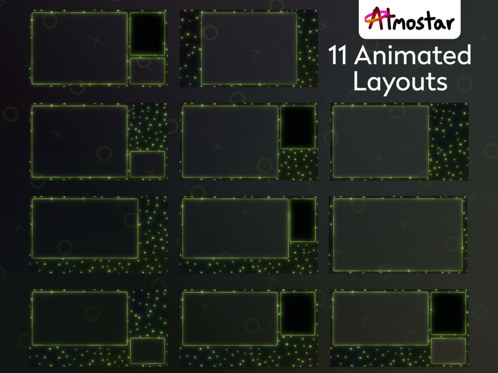 Glow Star Stream Package: Animated Overlays, Alerts, Borders, and Title Screens (webm and png)