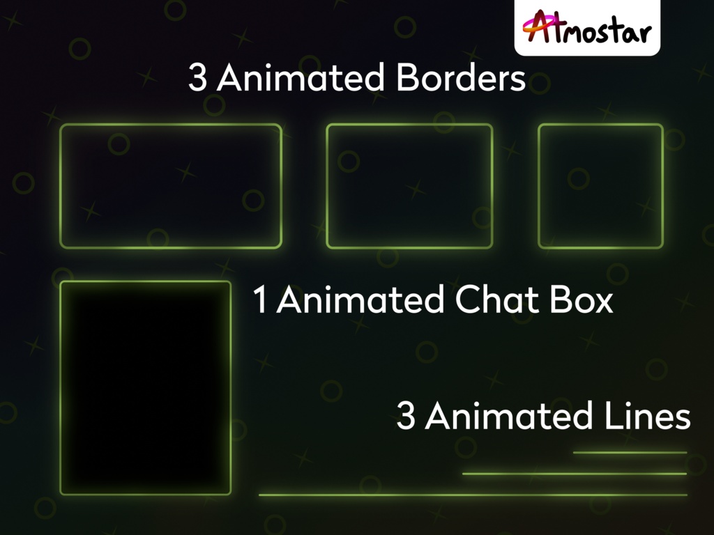 Glow Star Stream Package: Animated Overlays, Alerts, Borders, and Title Screens (webm and png)