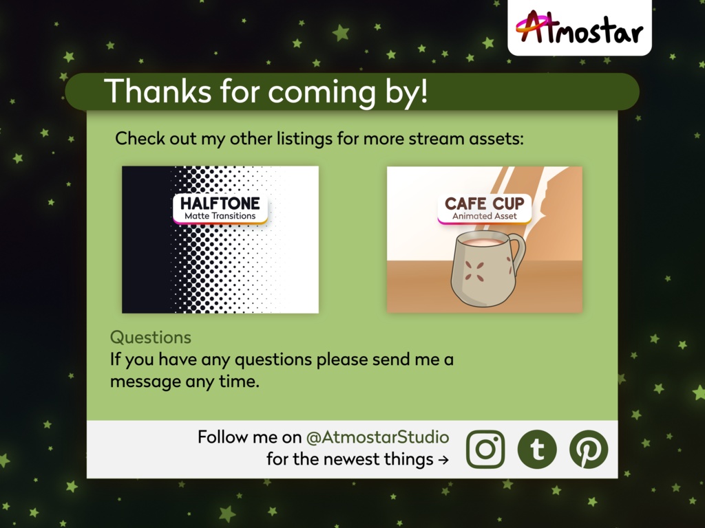 Glow Star Stream Package: Animated Overlays, Alerts, Borders, and Title Screens (webm and png)