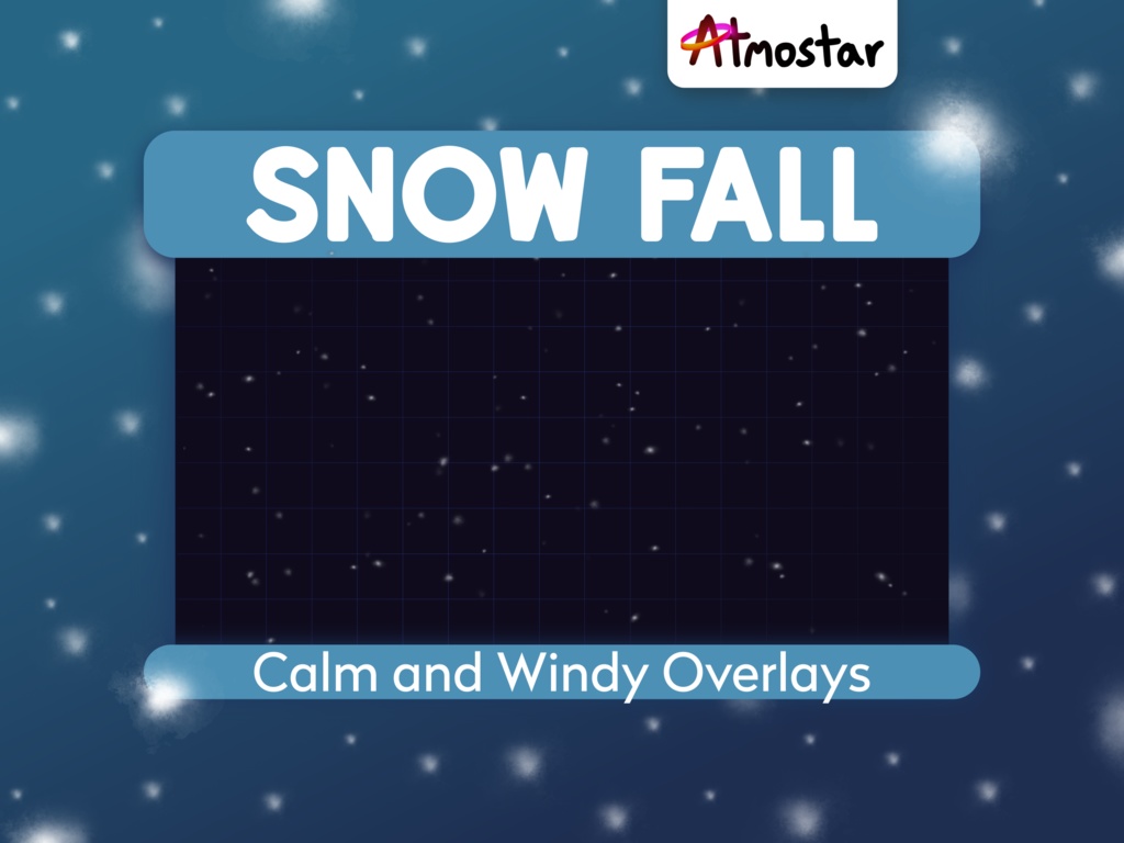 Animated Snow Overlays - Cozy Calm and Windy Snow Fall Video Assets with Vertical and Horizontal Layouts for Winter Holiday Live Streams
