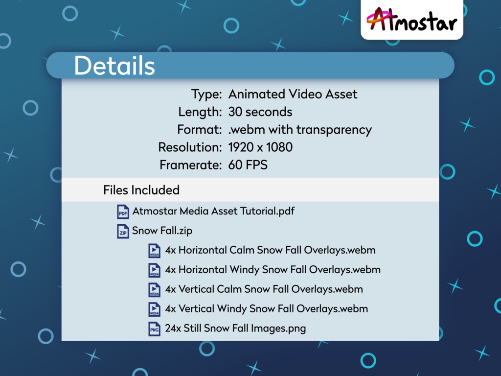 Animated Snow Overlays: Winter Snow Fall Assets (webm and png)