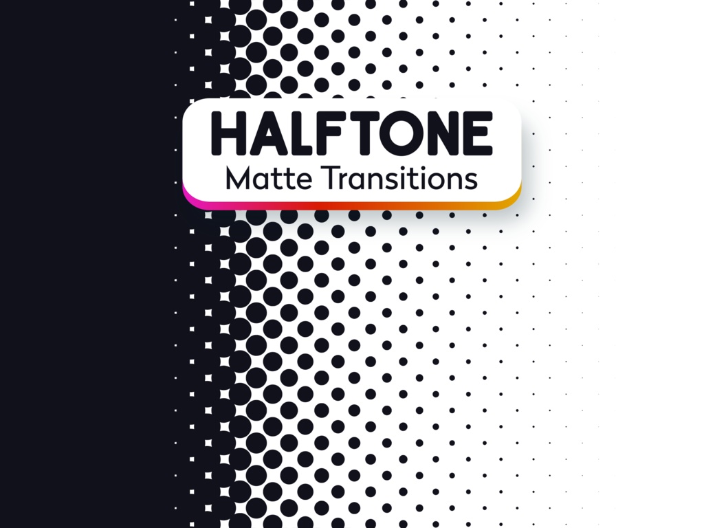 Comic Halftone Matte Transitions: Animated Retro Art Assets (mp4 download)