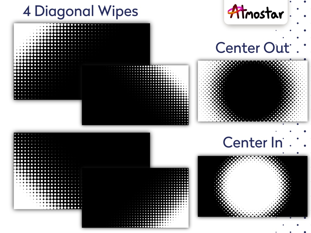 Comic Halftone Matte Transitions: Animated Retro Art Assets (mp4 download)