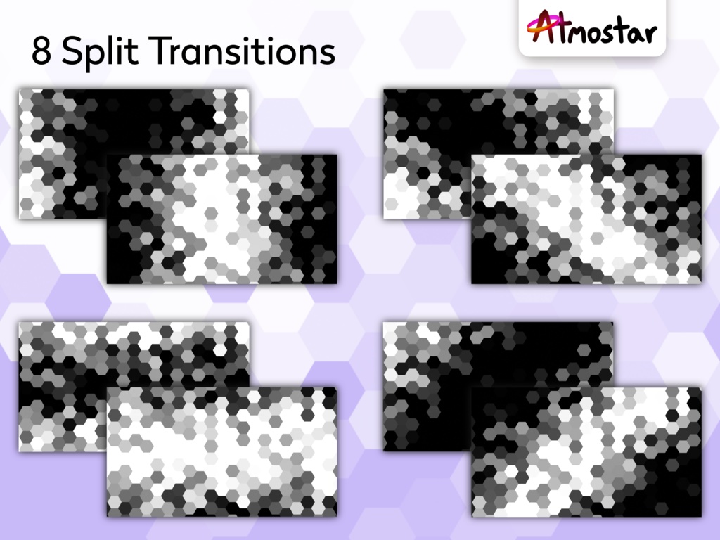 Cyber Hexagon Matte Transitions: Animated Futuristic Stream Assets (mp4 download)