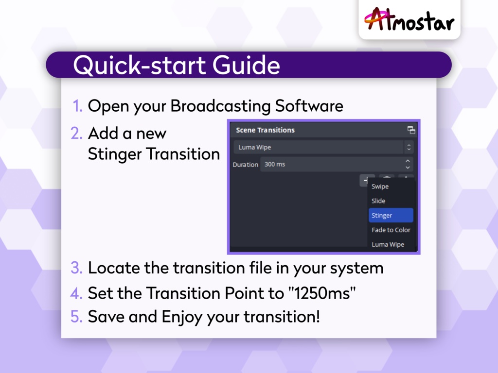 Cyber Hexagon Matte Transitions: Animated Futuristic Stream Assets (mp4 download)
