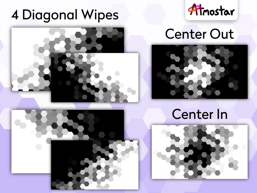 Cyber Hexagon Matte Transitions: Animated Futuristic Stream Assets (mp4 download)