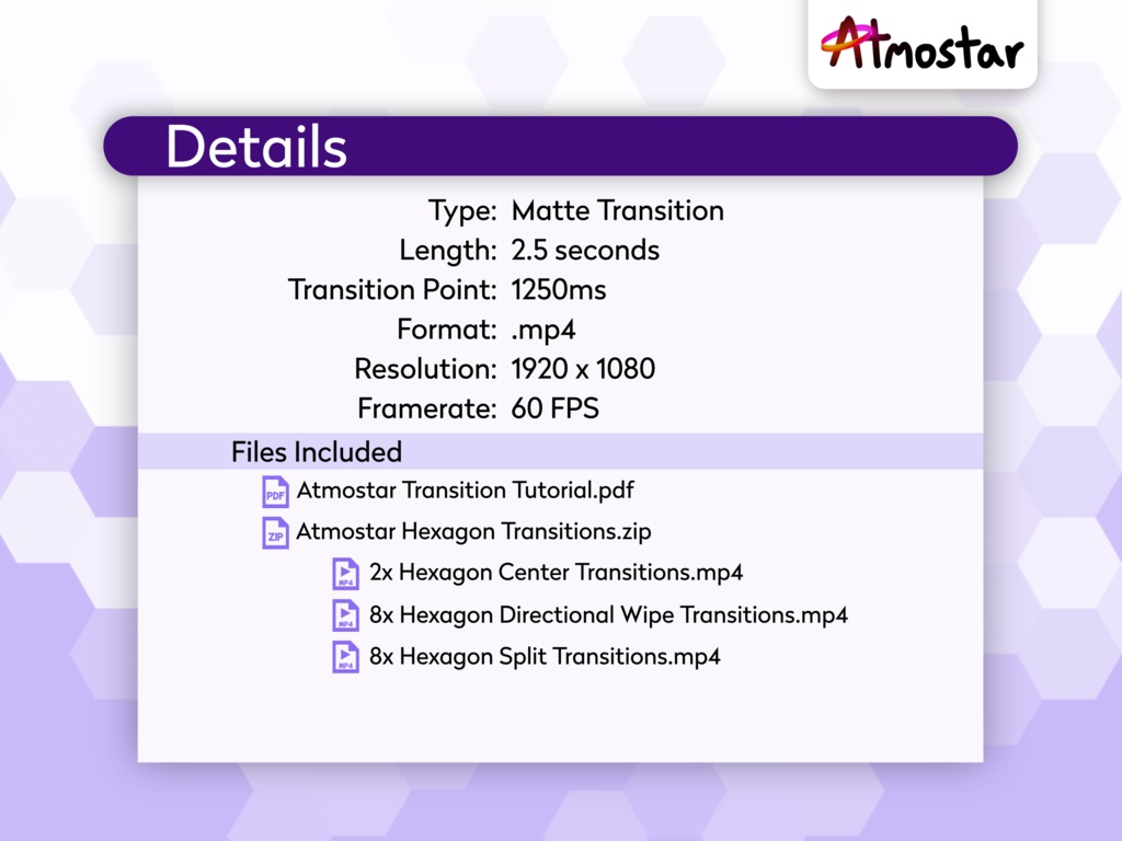 Cyber Hexagon Matte Transitions: Animated Futuristic Stream Assets (mp4 download)