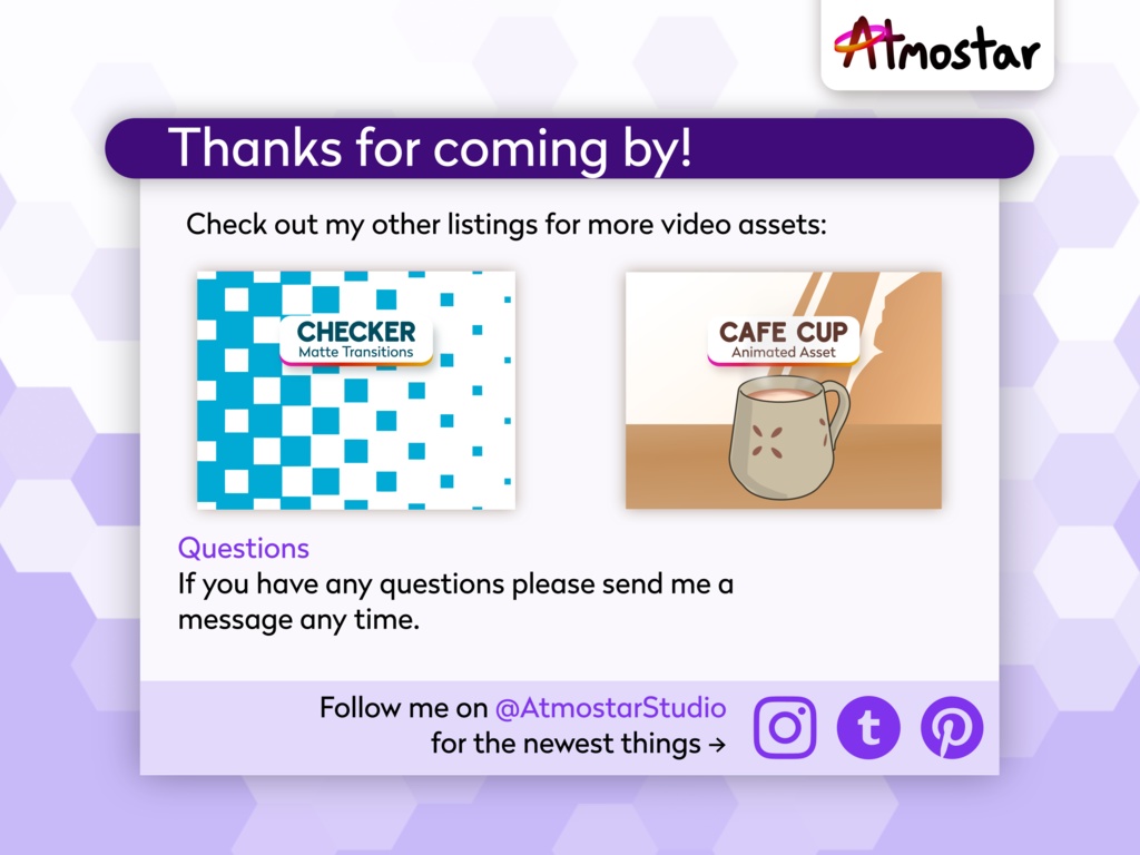 Cyber Hexagon Matte Transitions: Animated Futuristic Stream Assets (mp4 download)