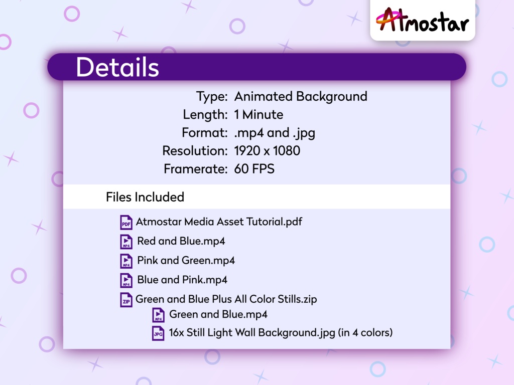 Color Light Wall Backgrounds - 4 Looping Animated and Static Assets for Just Chatting Vtuber Streams, Video Editing, and Virtual Meetings