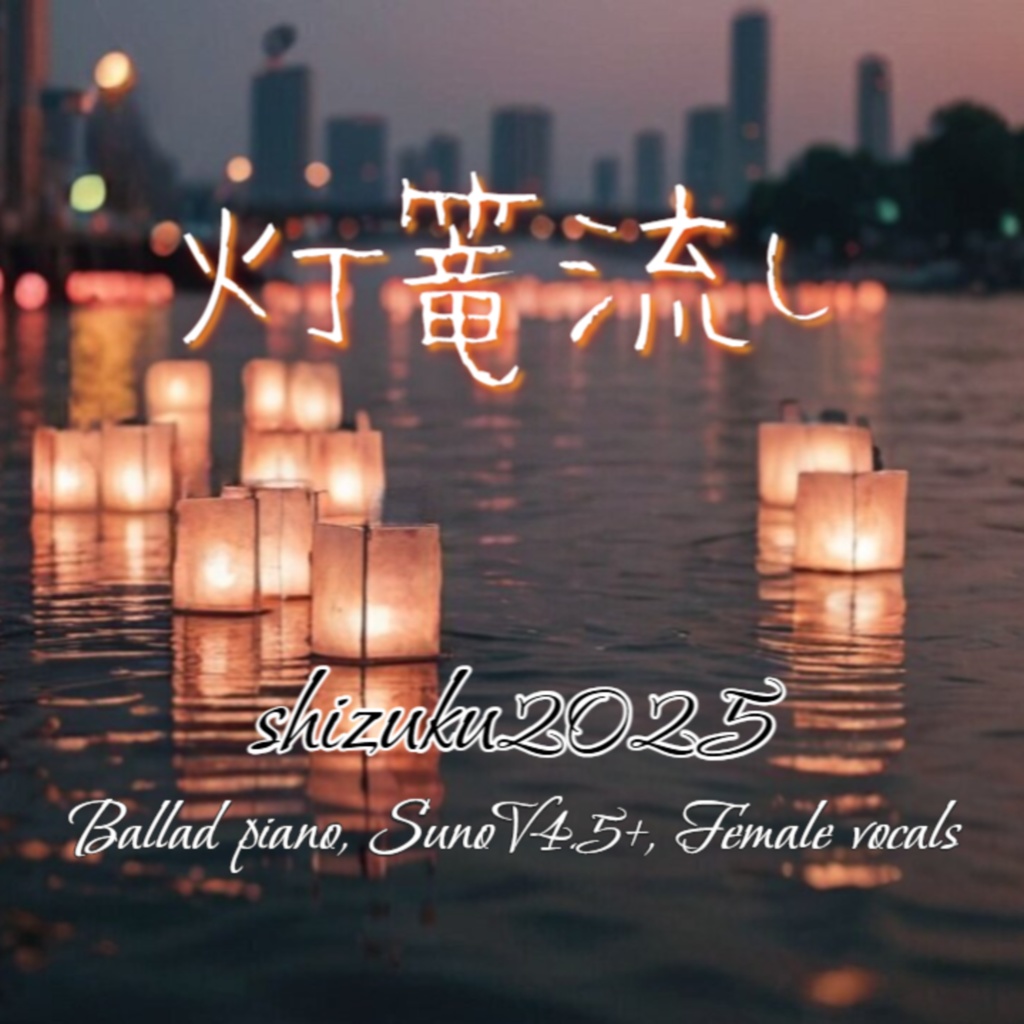 灯篭流し【涙のしずく 44曲目】【Ballad piano, SunoV4.5+】女性ボーカル