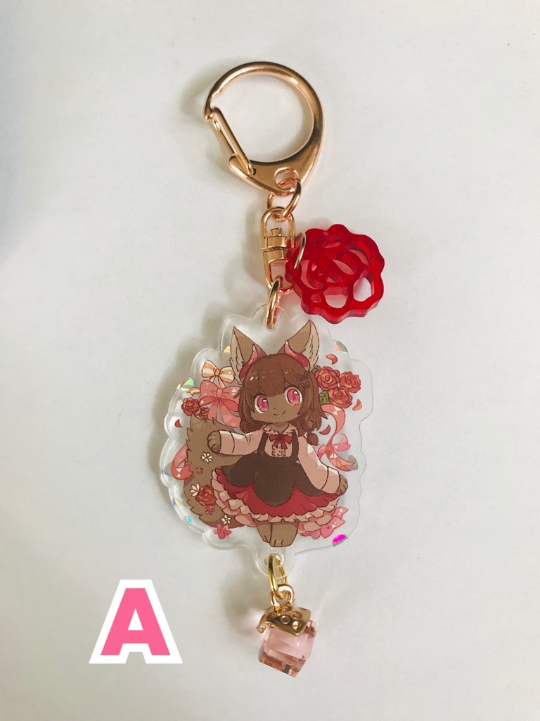チャーム付きアクリルキーホルダー
