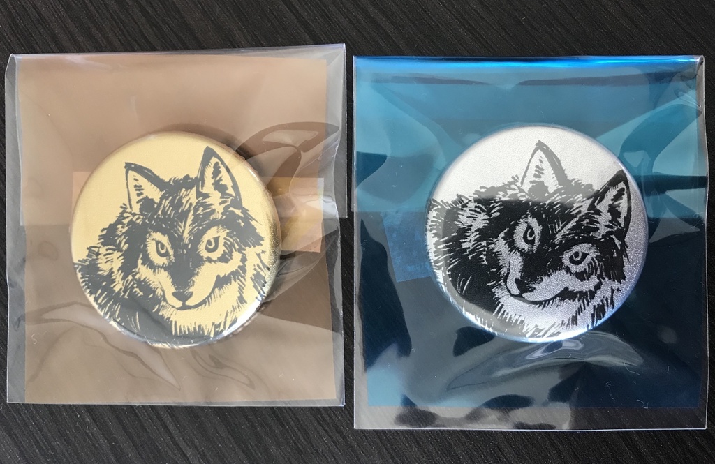 オオカミ缶バッジ