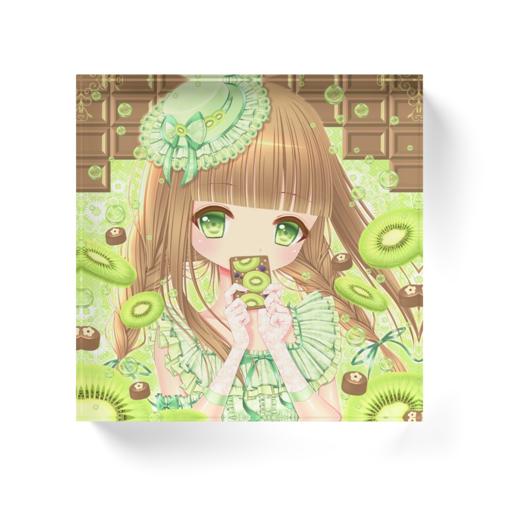 「キウイ×チョコレート」アクリルブロック